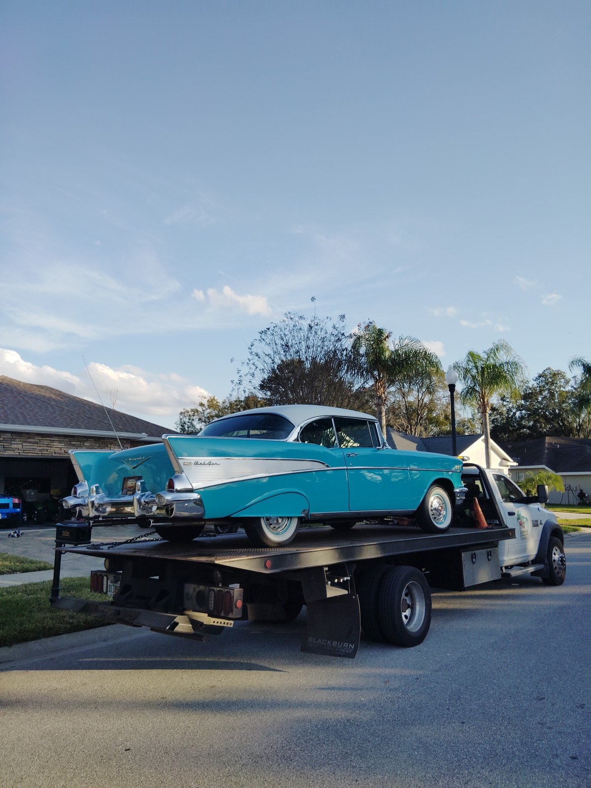 Taj towing on the job